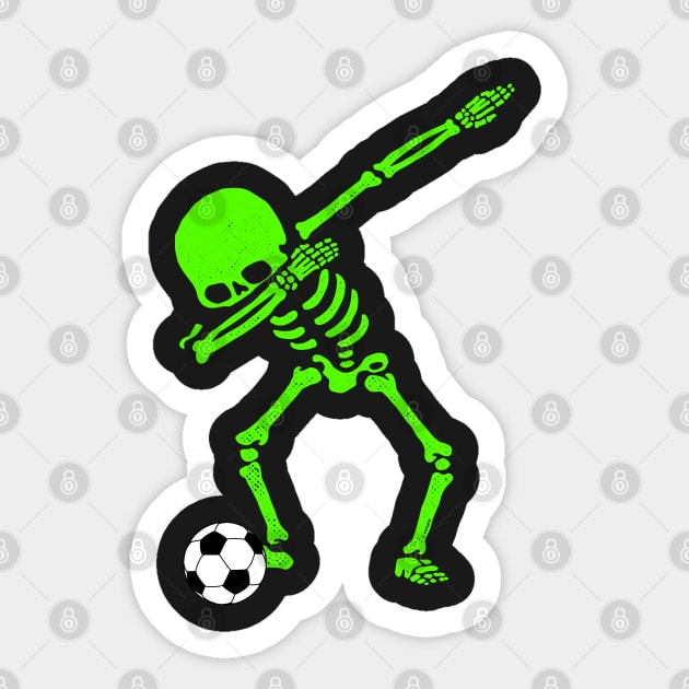 Halloween Dabbing Skeleton Soccer Ball T-Shirt Skeleton Dab Sticker by vo_maria